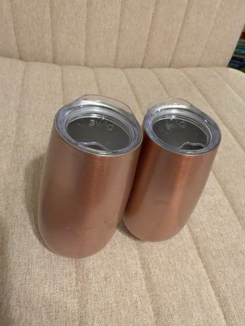 Swig Rose Gold 6 oz Insulated Champagne Flutes Tumblers Set of 2